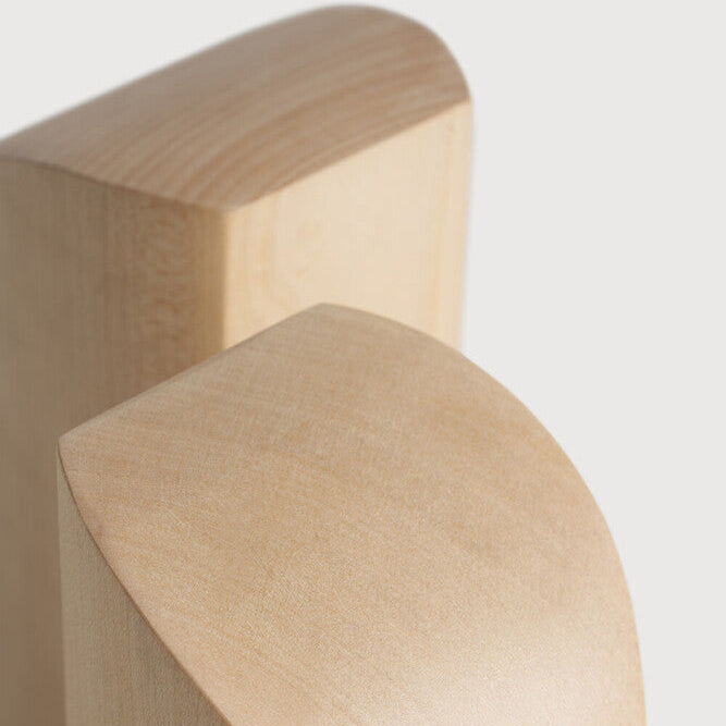 Ethnicraft PI Book Ends - Sycamore in sycamore, FSC-certified solid sycamore