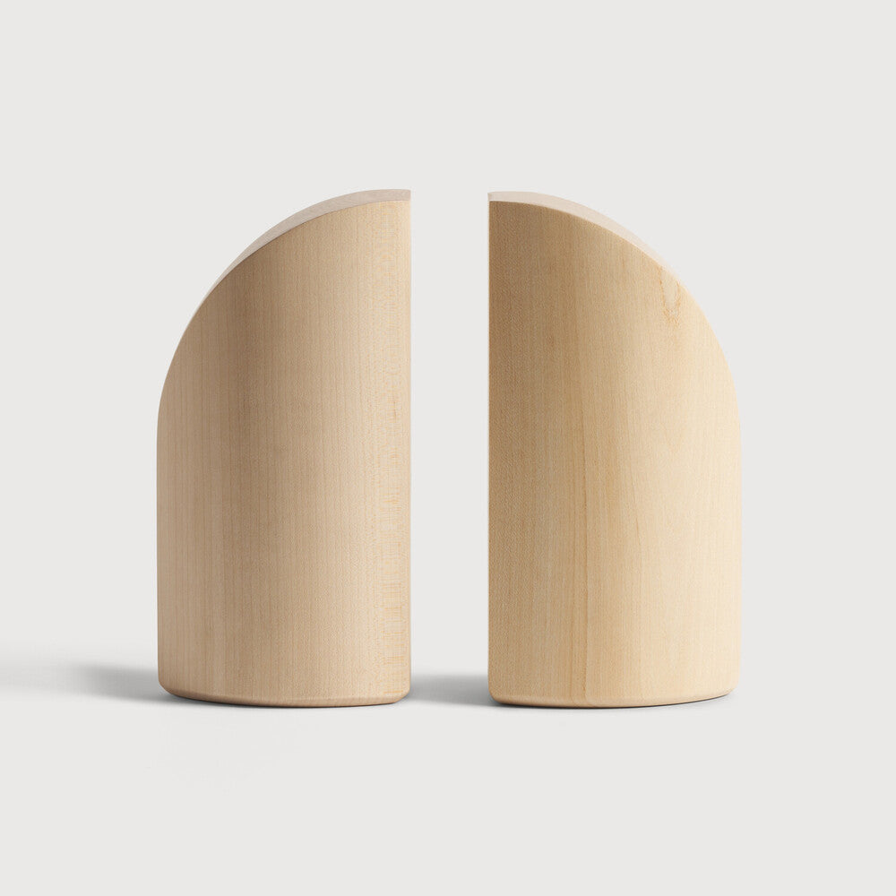 Ethnicraft PI Book Ends - Sycamore in sycamore, FSC-certified solid sycamore