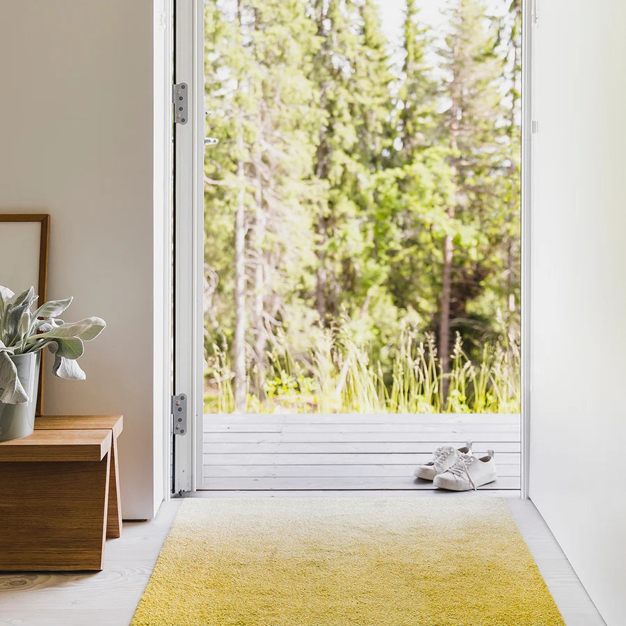 Heymat Dis Doormat in Moss, recycled PET yarn doormat, Norwegian sustainable design