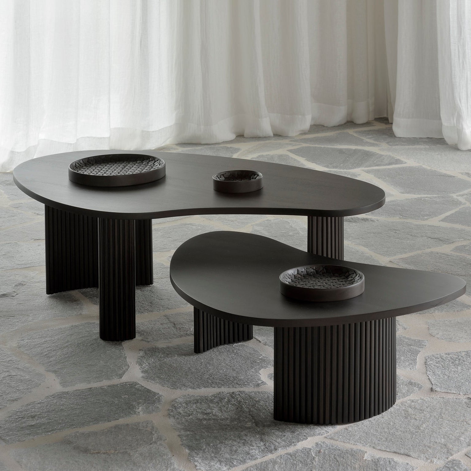 Ethnicraft Boomerang Coffee Table in mahogany, FSC-certified solid mahogany