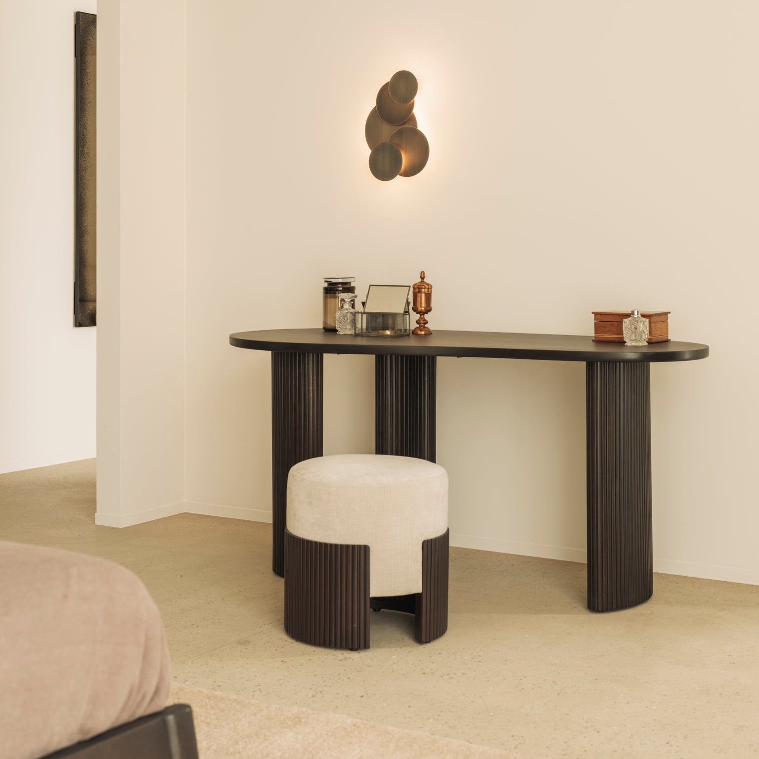 Ethnicraft Roller Max Pouf with FSC-certified solid wood frame, Belgian design