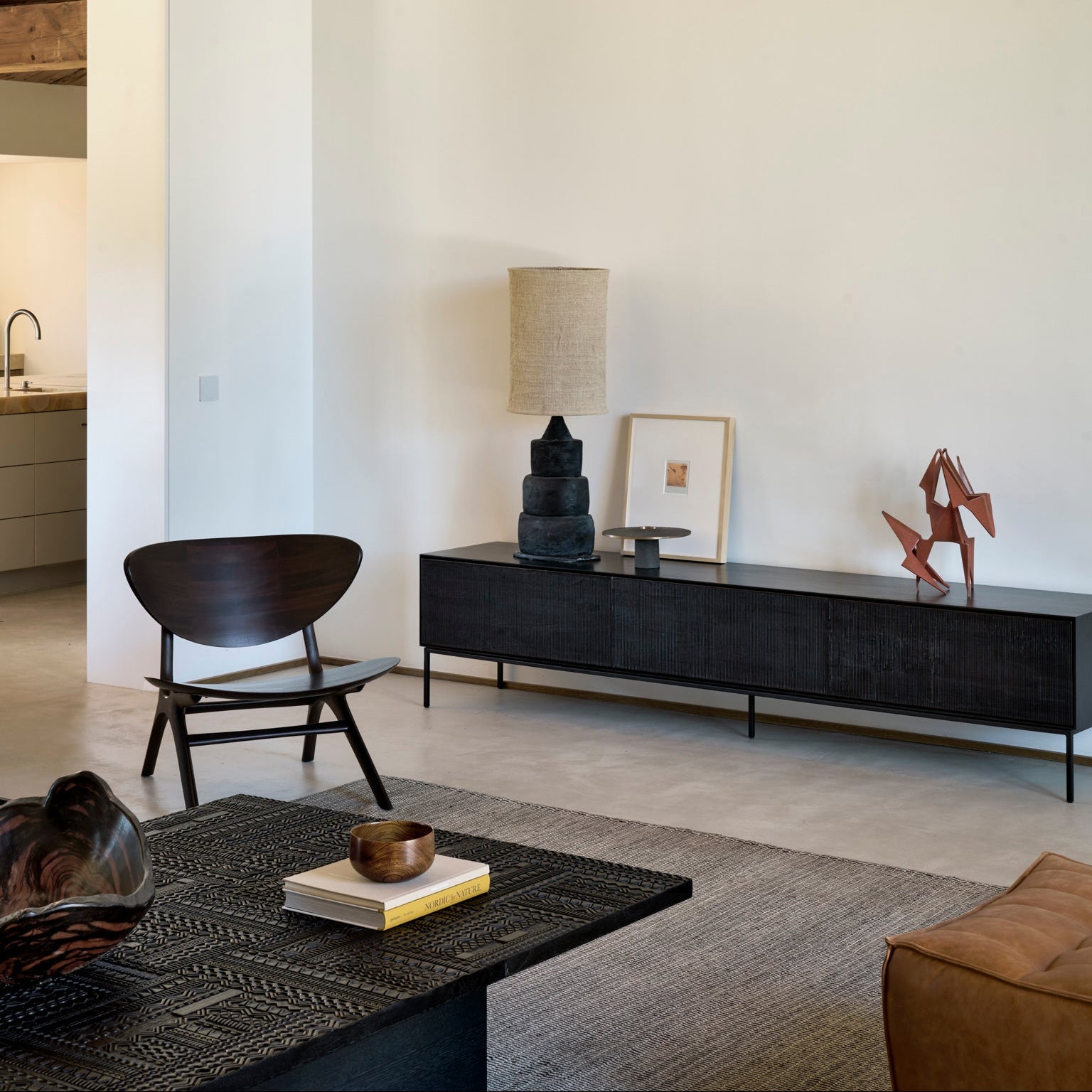 Ethnicraft Grooves TV Cupboard, FSC-certified solid wood furniture by Belgian brand