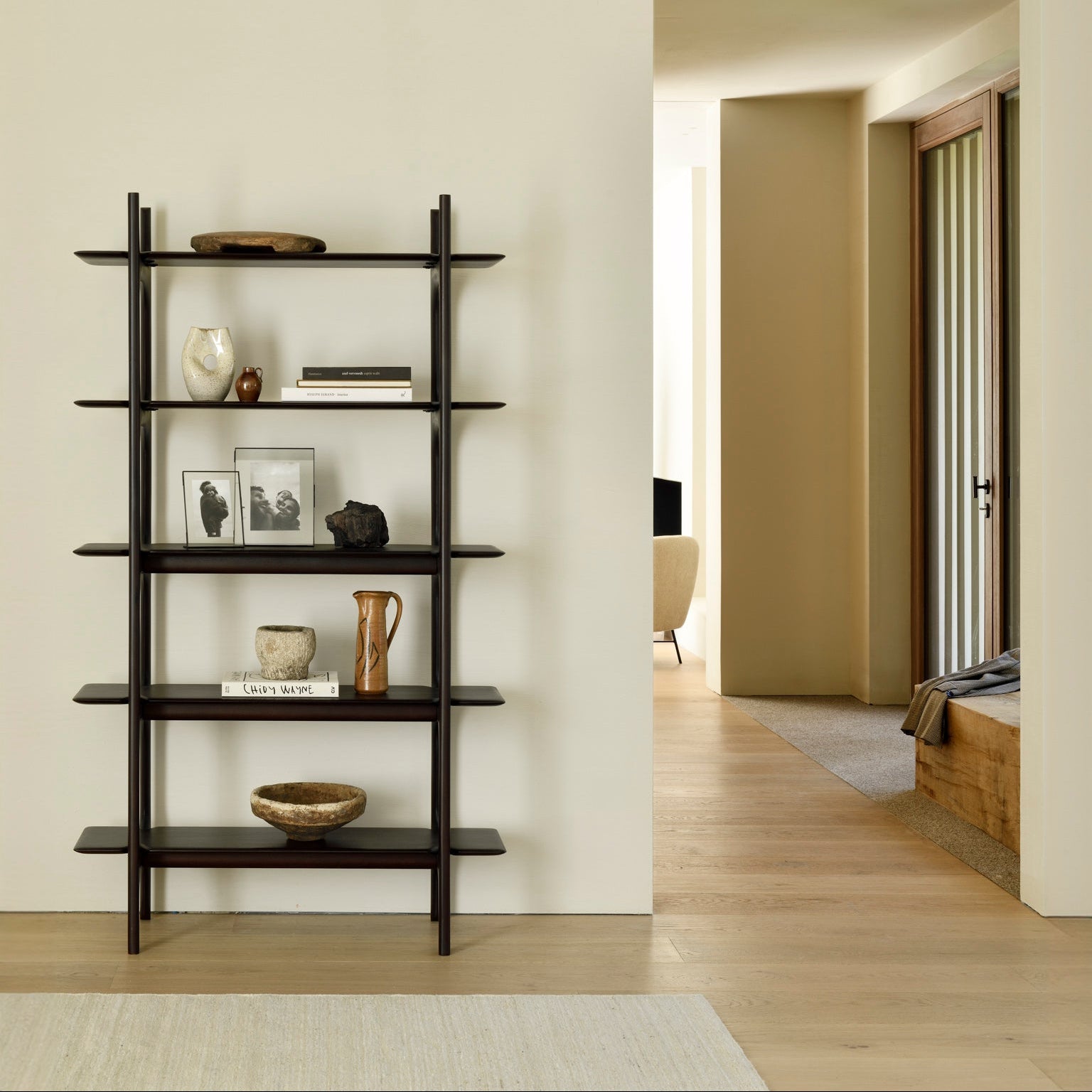 Ethnicraft PI Rack in mahogany, FSC-certified solid mahogany with varnished finish
