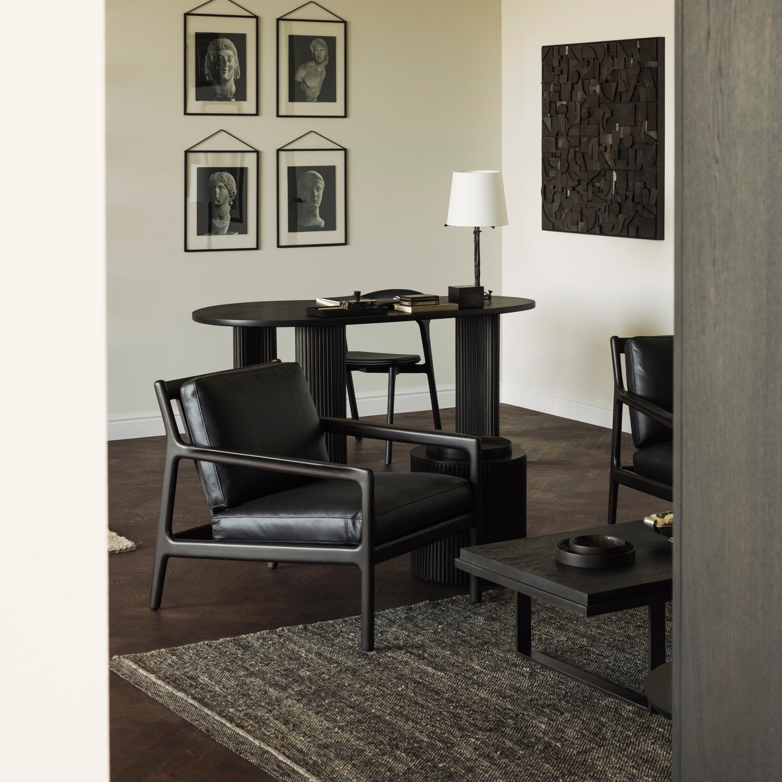 Ethnicraft Jack Lounge Chair styled in a dining room
