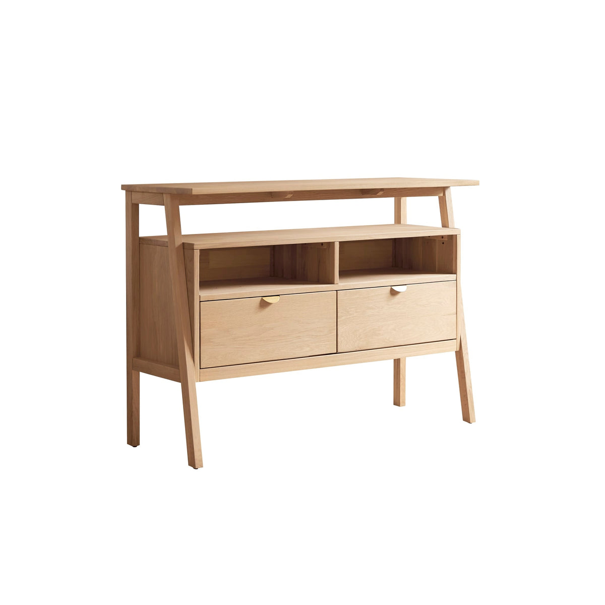 Tikamoon Pola oak console table styled in a hallway
