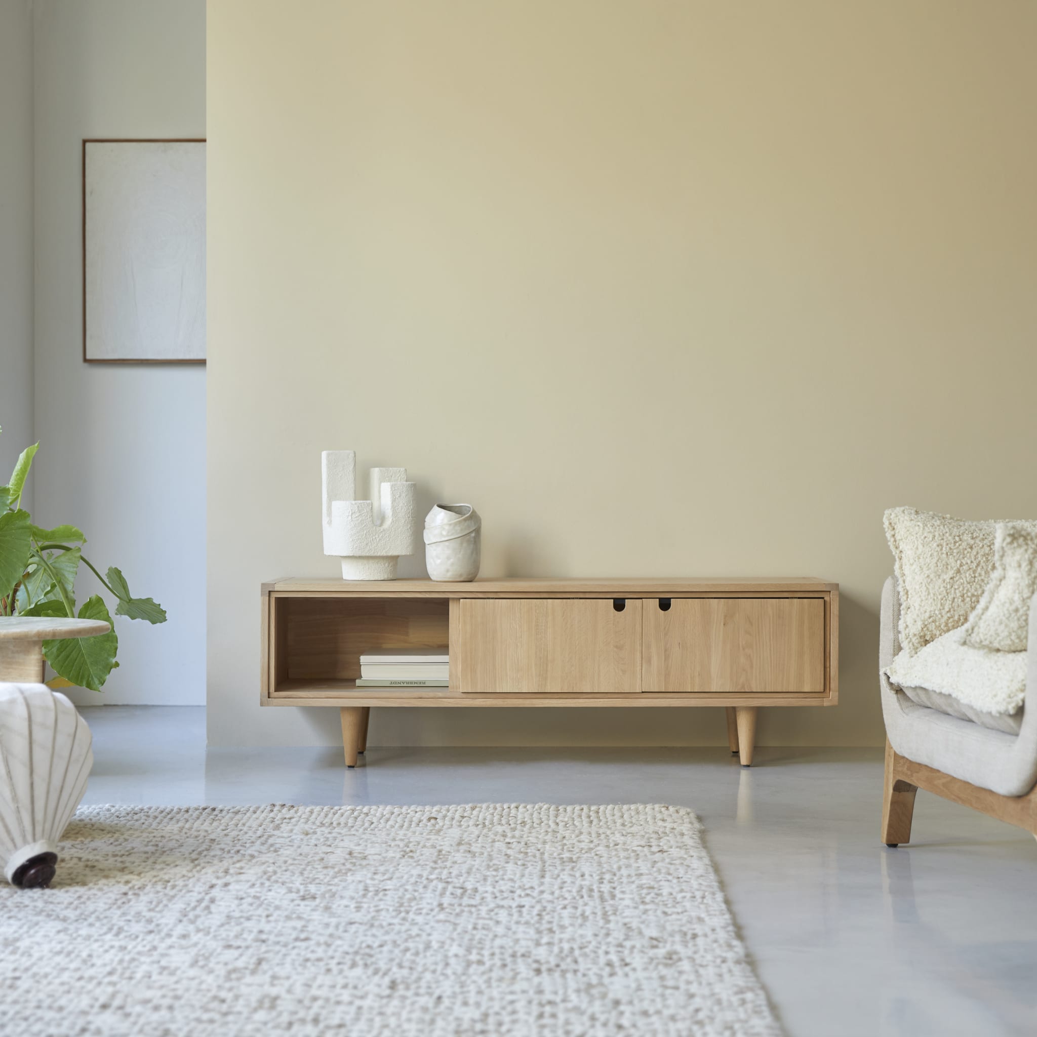 Tikamoon Jonàk TV stand in solid oak