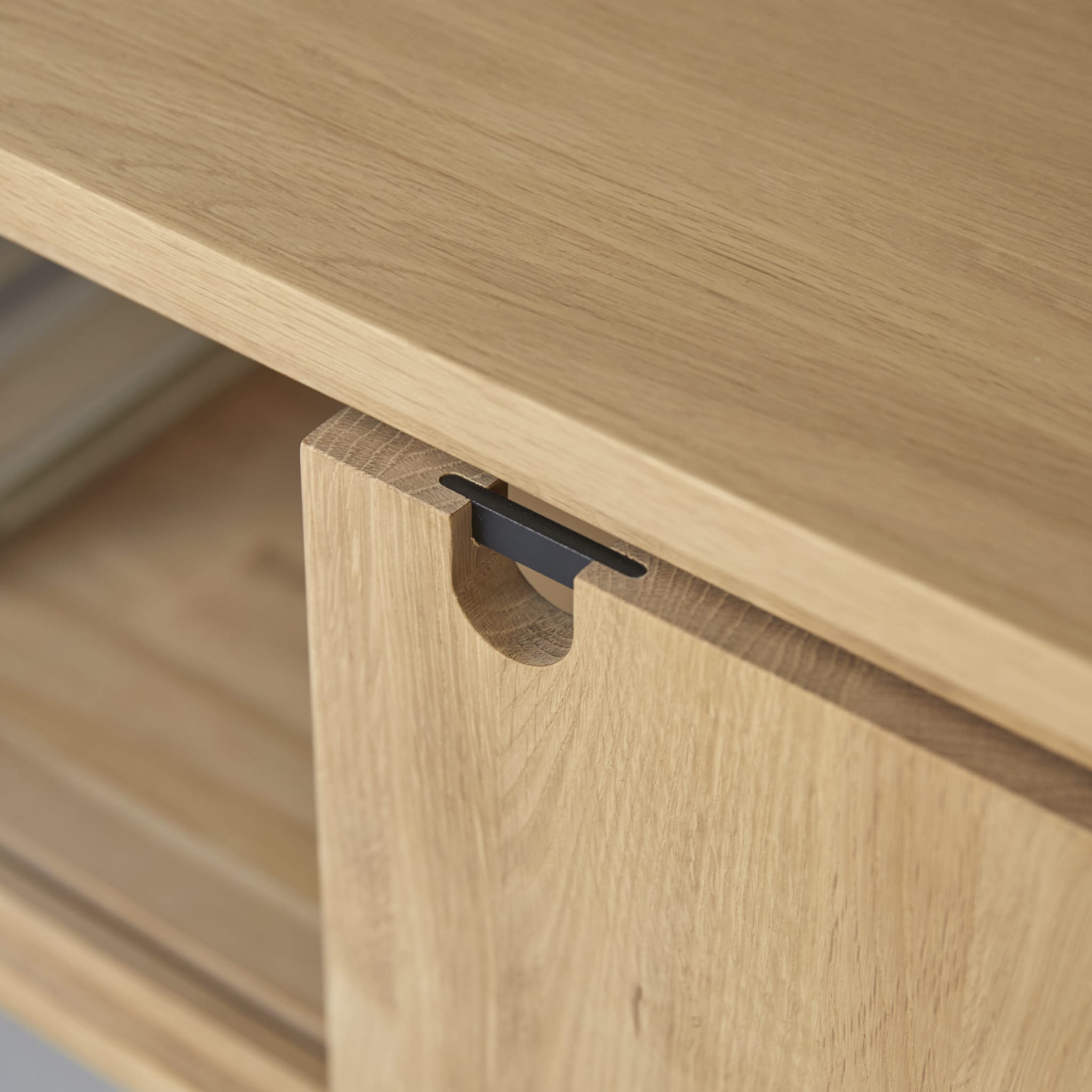 Tikamoon Jonàk TV stand in solid oak, alternate angle