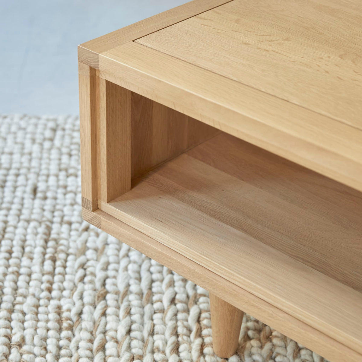 Tikamoon Jonàk coffee table in solid oak, angled view