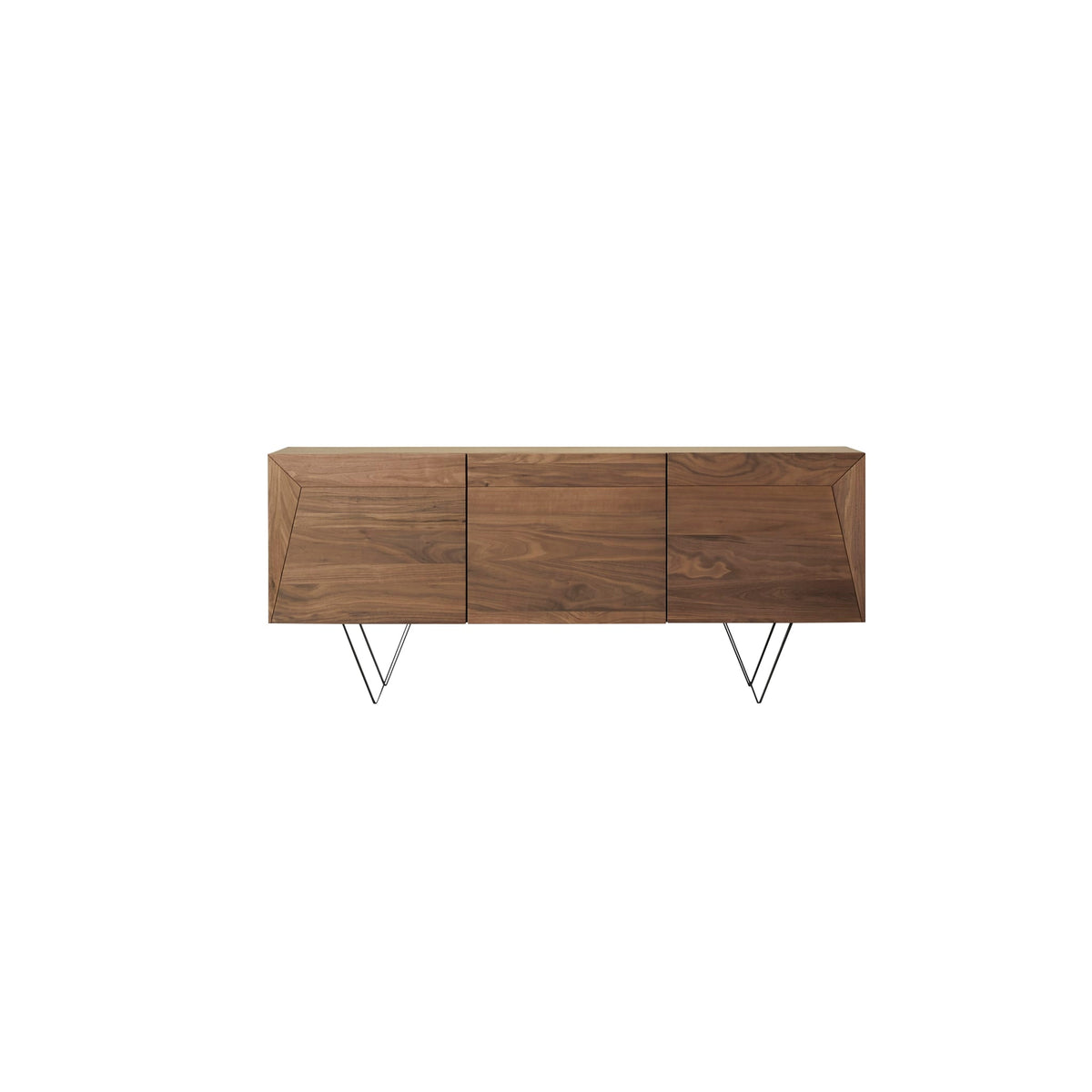 Tikamoon Metric sideboard in solid walnut, styled in a living room