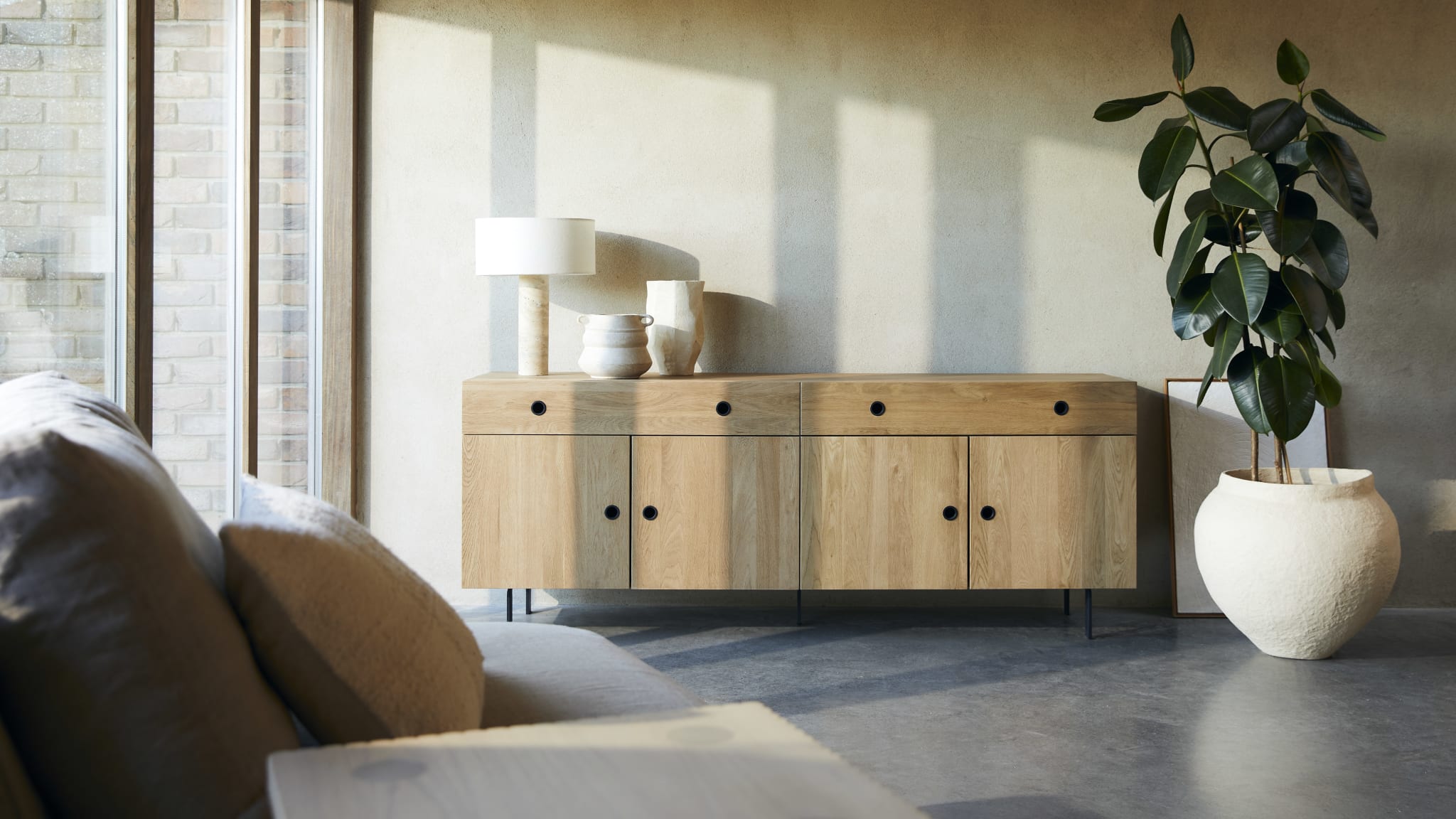 Tikamoon Jeanne sideboard in solid oak, another angle