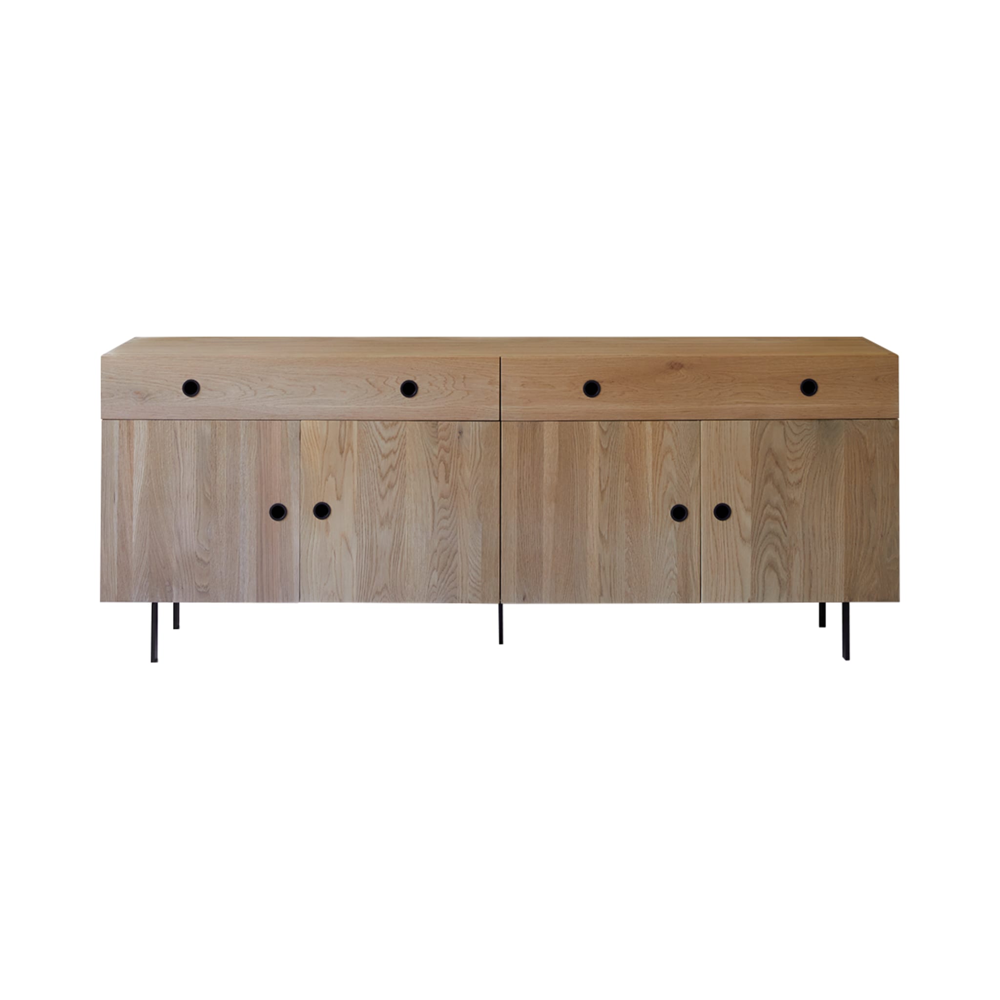 Close-up of oak wood grain on the Tikamoon Jeanne sideboard