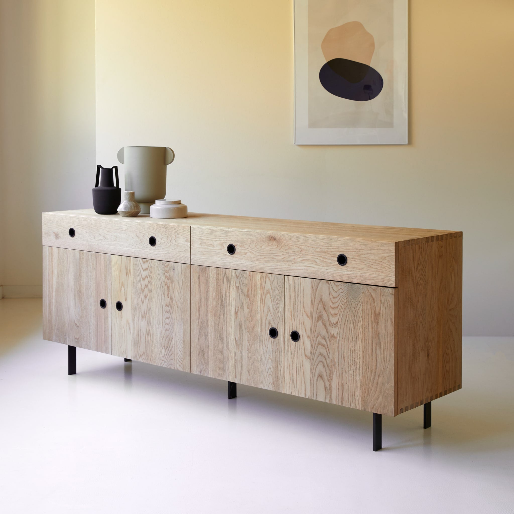 Tikamoon Jeanne sideboard in solid oak, rear view