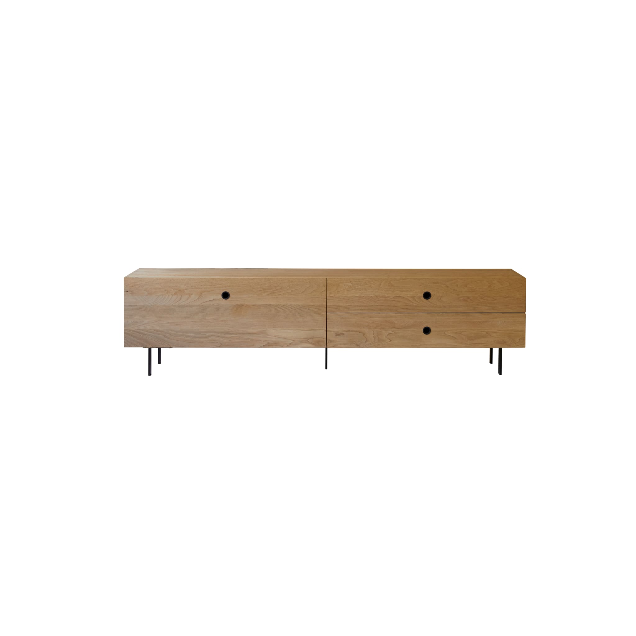 Close-up of top surface edge detail on the Tikamoon Jeanne TV stand