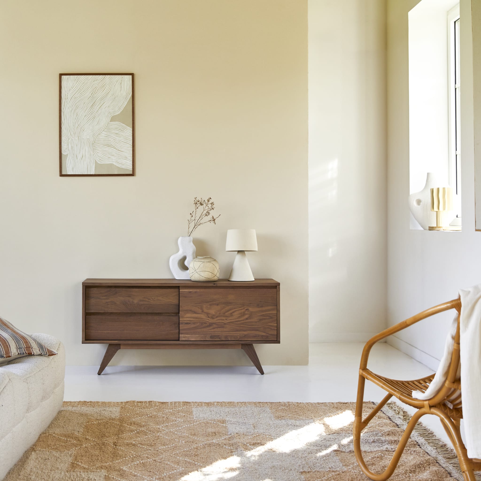 Tikamoon Esmée TV stand in solid walnut