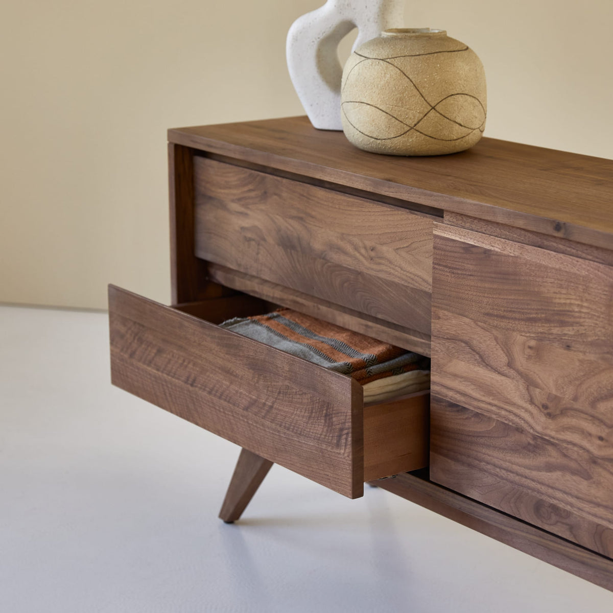 Tikamoon Esmée TV stand in solid walnut, secondary view