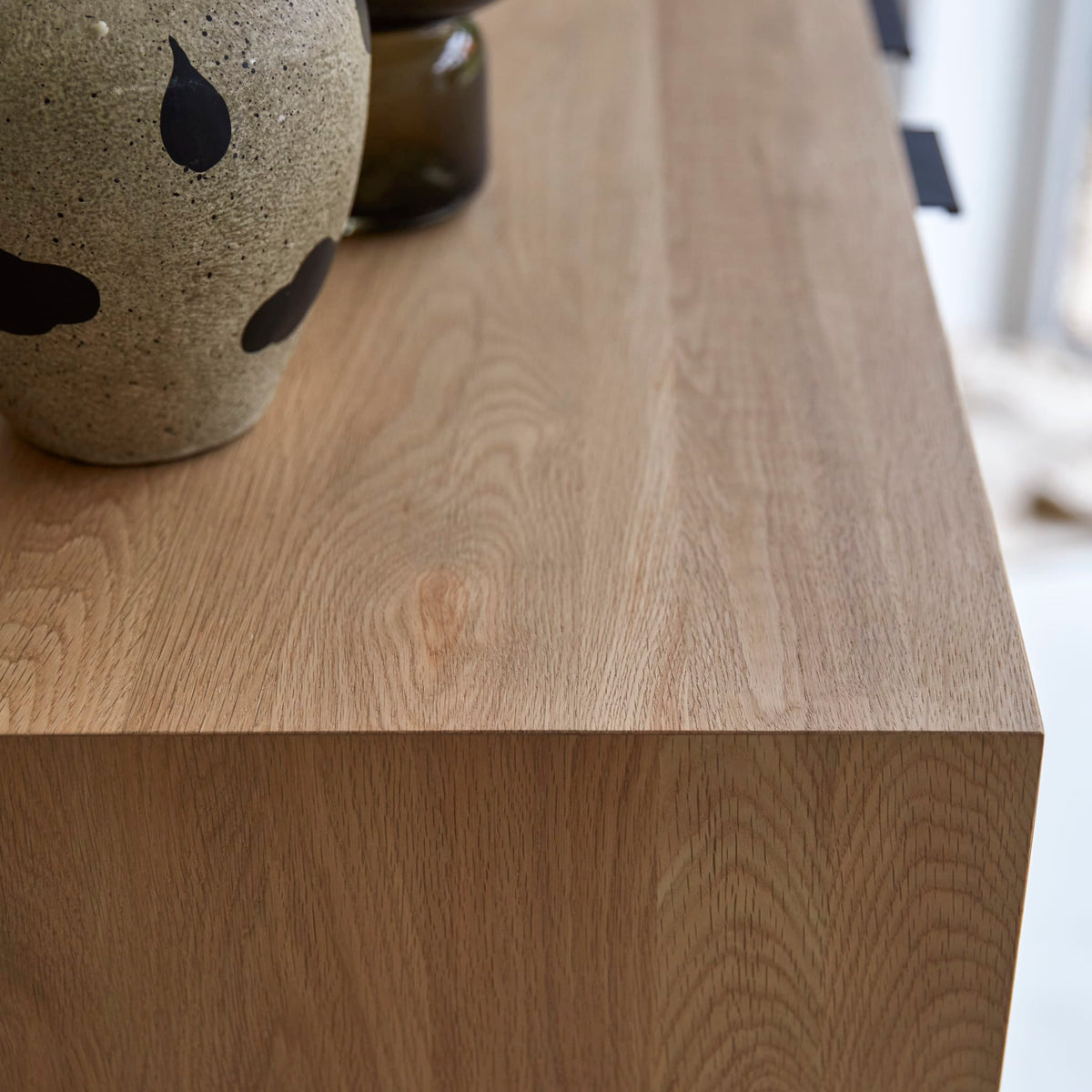 Tikamoon Senson sideboard in solid oak, opposite side view