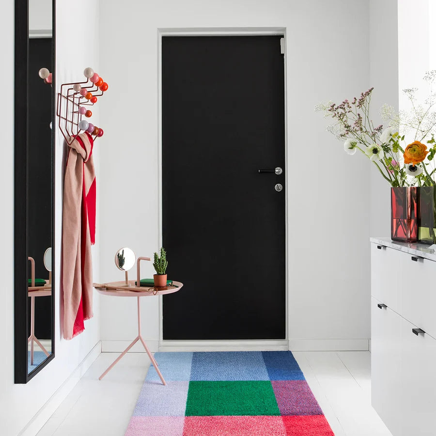 Heymat Mix Doormat in Meadow, recycled PET yarn doormat, Norwegian sustainable design