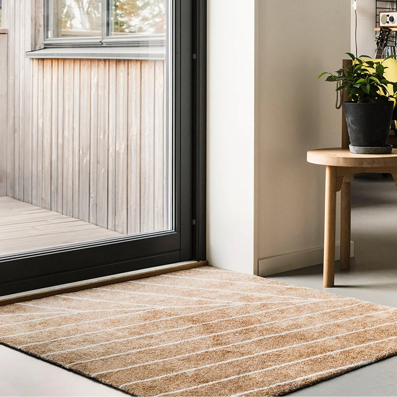Heymat Eine in Dawn, recycled PET yarn doormat, Norwegian sustainable design