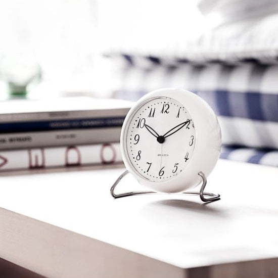 Arne Jacobsen Lk Table Clock White H 4.7in Dia 4.3in