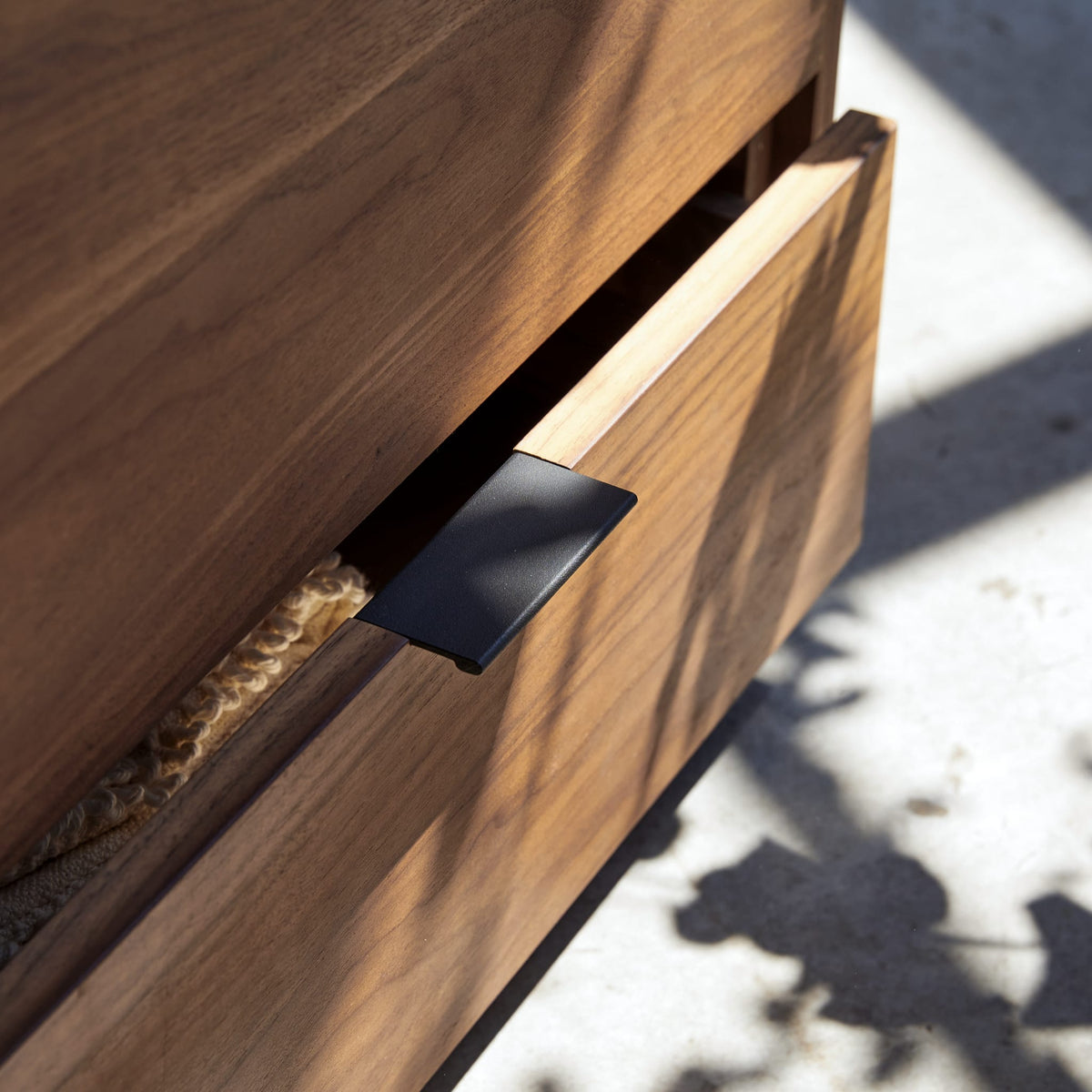 Tikamoon Senson TV stand in solid walnut, alternate angle
