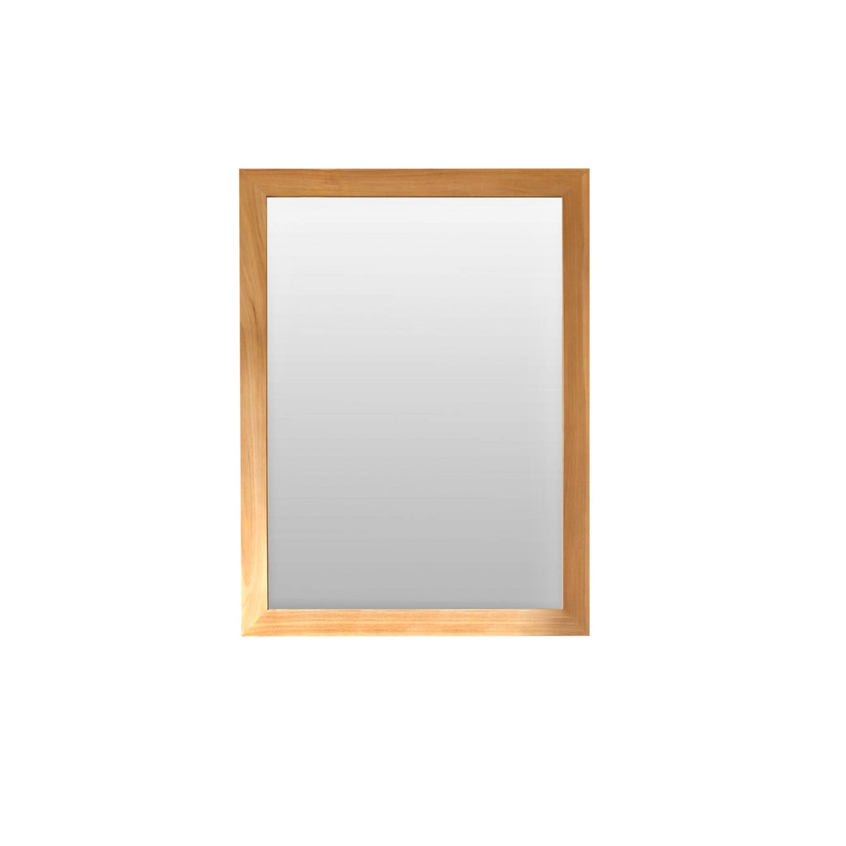 Tona mirror, close-up of the untreated teak frame