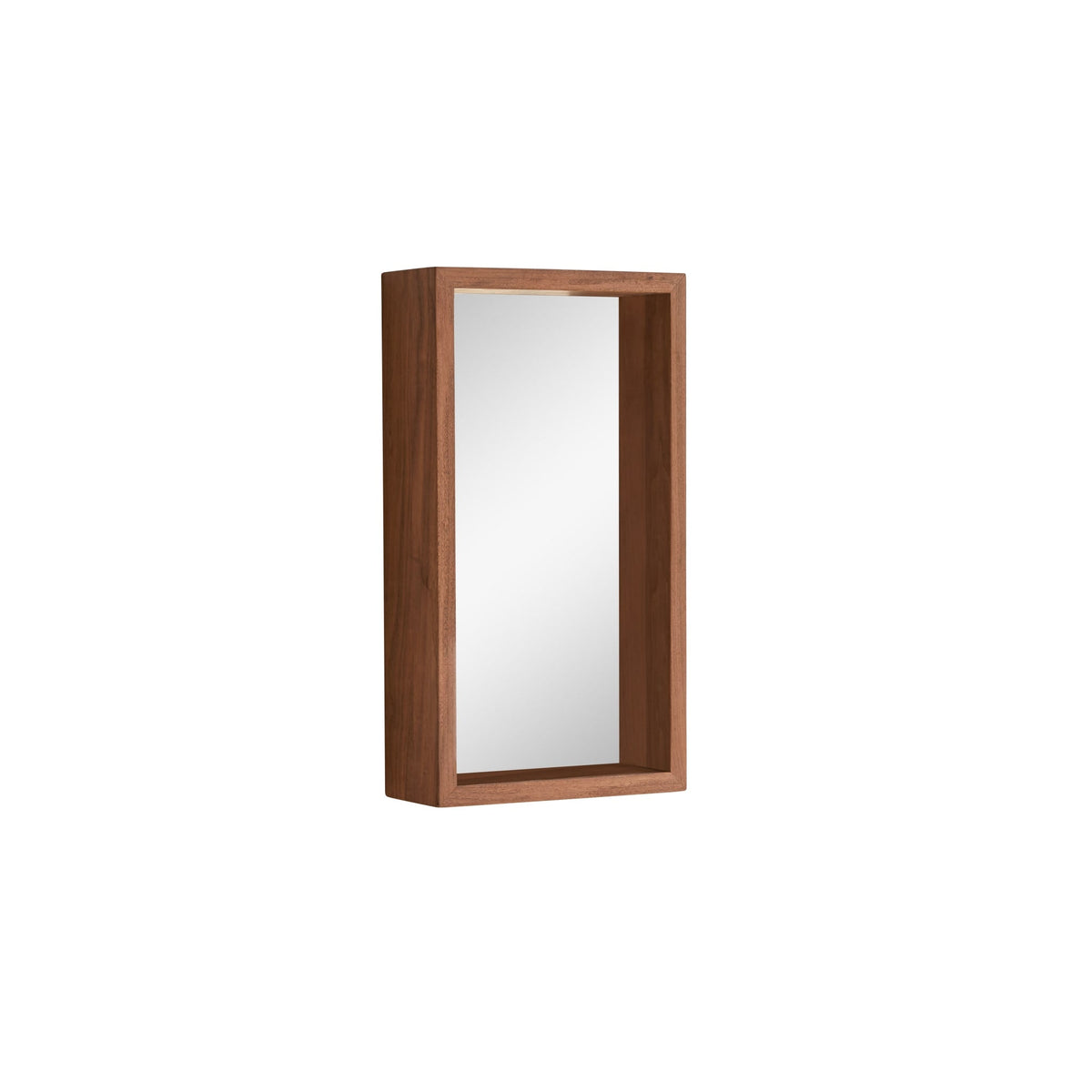 Stelle walnut mirror, close-up of the oiled wood grain