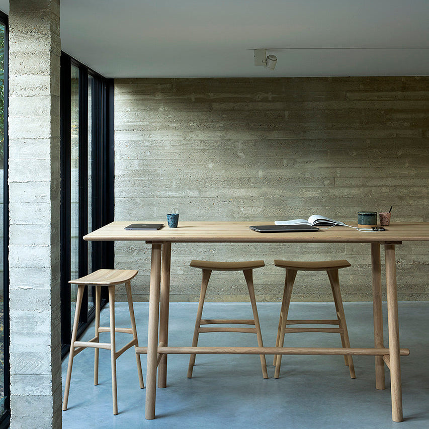 Ethnicraft Osso Stool in oak, FSC-certified solid oak