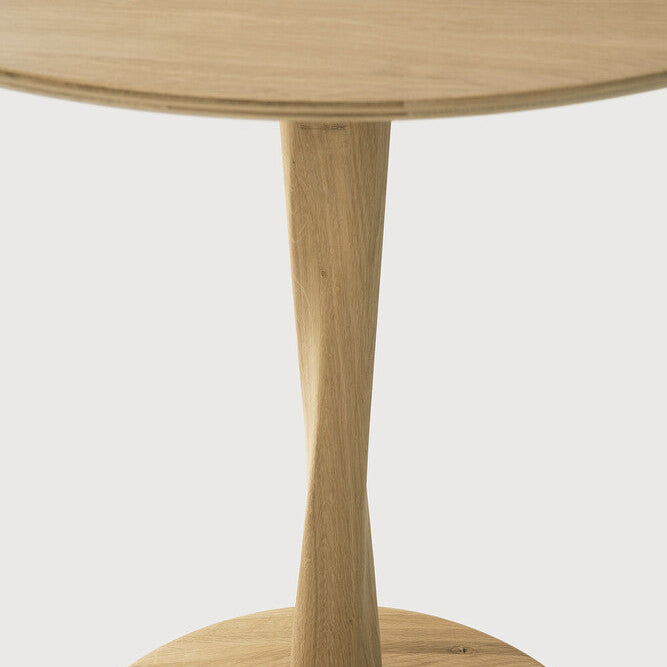 Ethnicraft Torsion Round Dining Table, FSC-certified solid wood furniture by Belgian brand