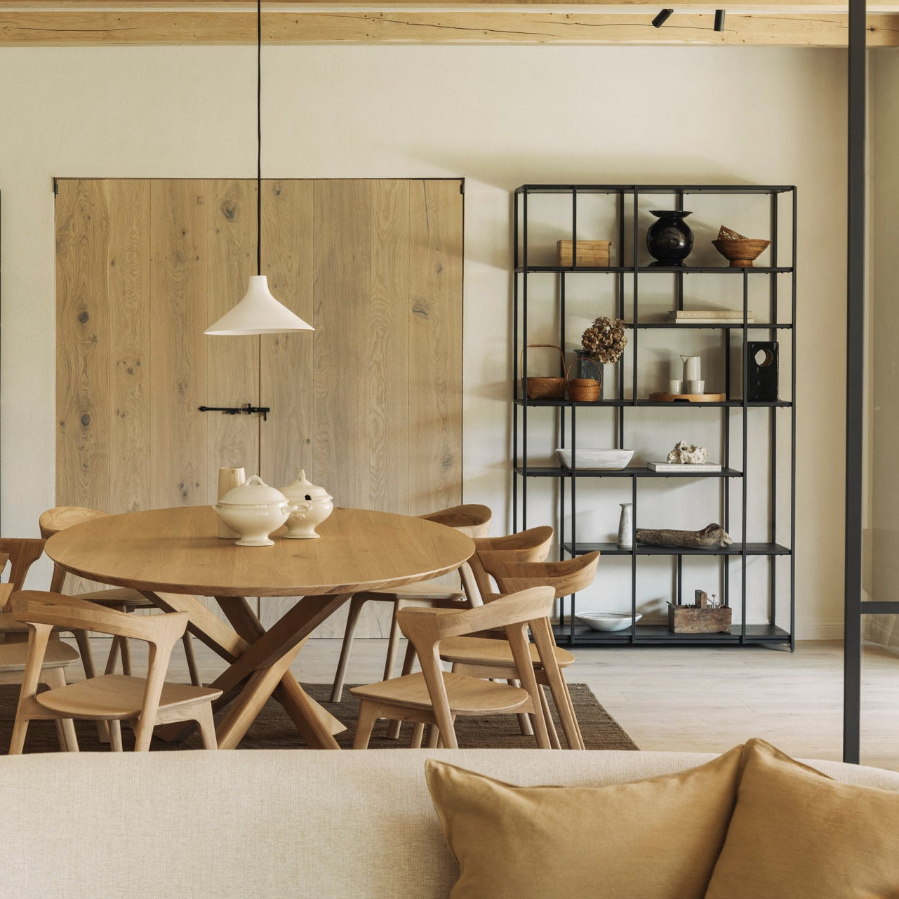 Ethnicraft Studio Rack styled in a dining room