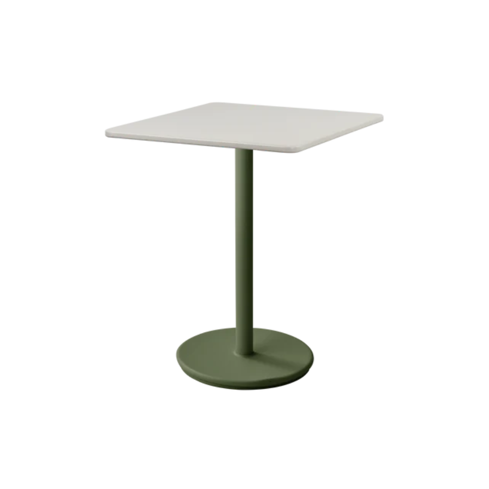 Cane-line Go Café Table Square 30×30" in Dark Green with Sand table top, aluminum