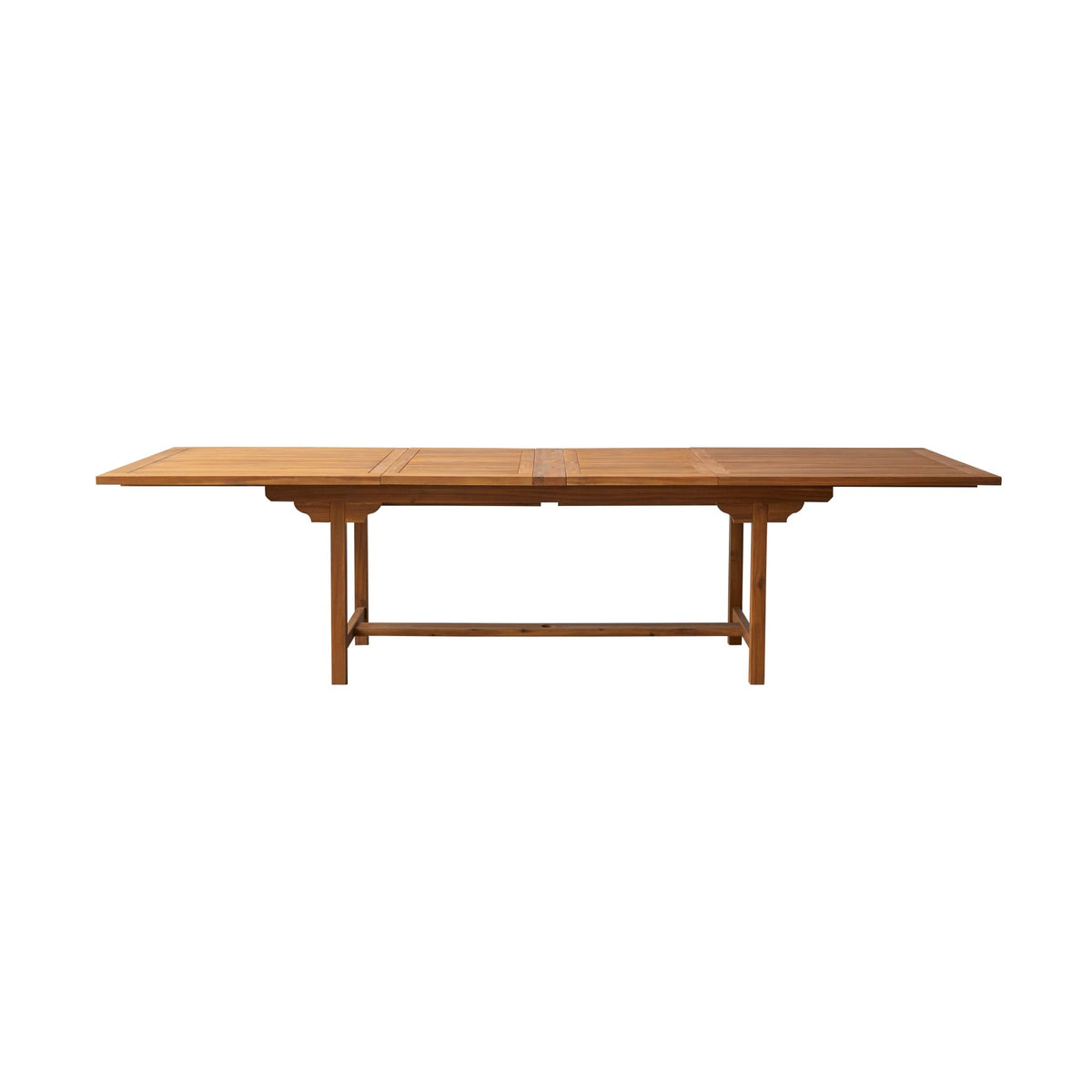 Tikamoon Capri rectangular extending garden table in solid acacia, styled on a terrace