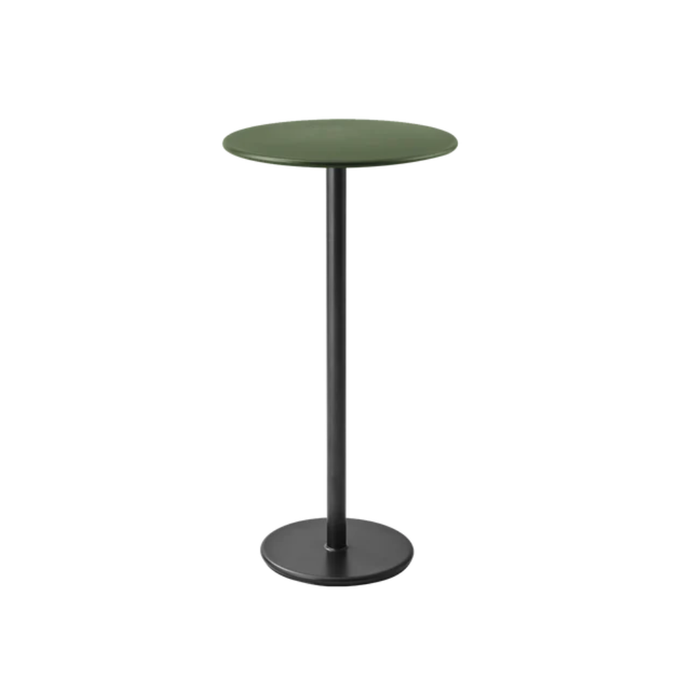 Cane-line Go Café Table Round 24" in Lava Gray with Dark Green table top