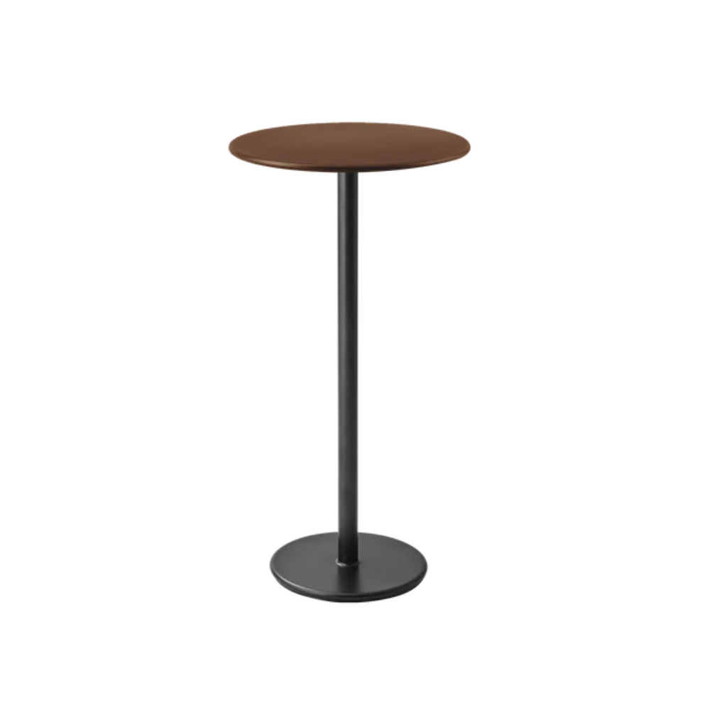 Cane-line Go Café Table Round 24" in Lava Gray with Desert Red table top