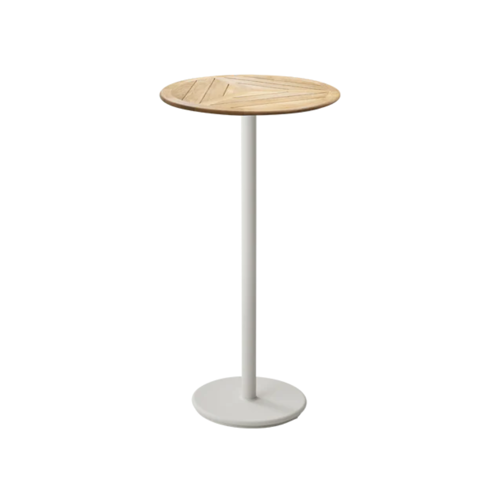 Cane-line Go Café Table Round 24" in Sand with Teak table top