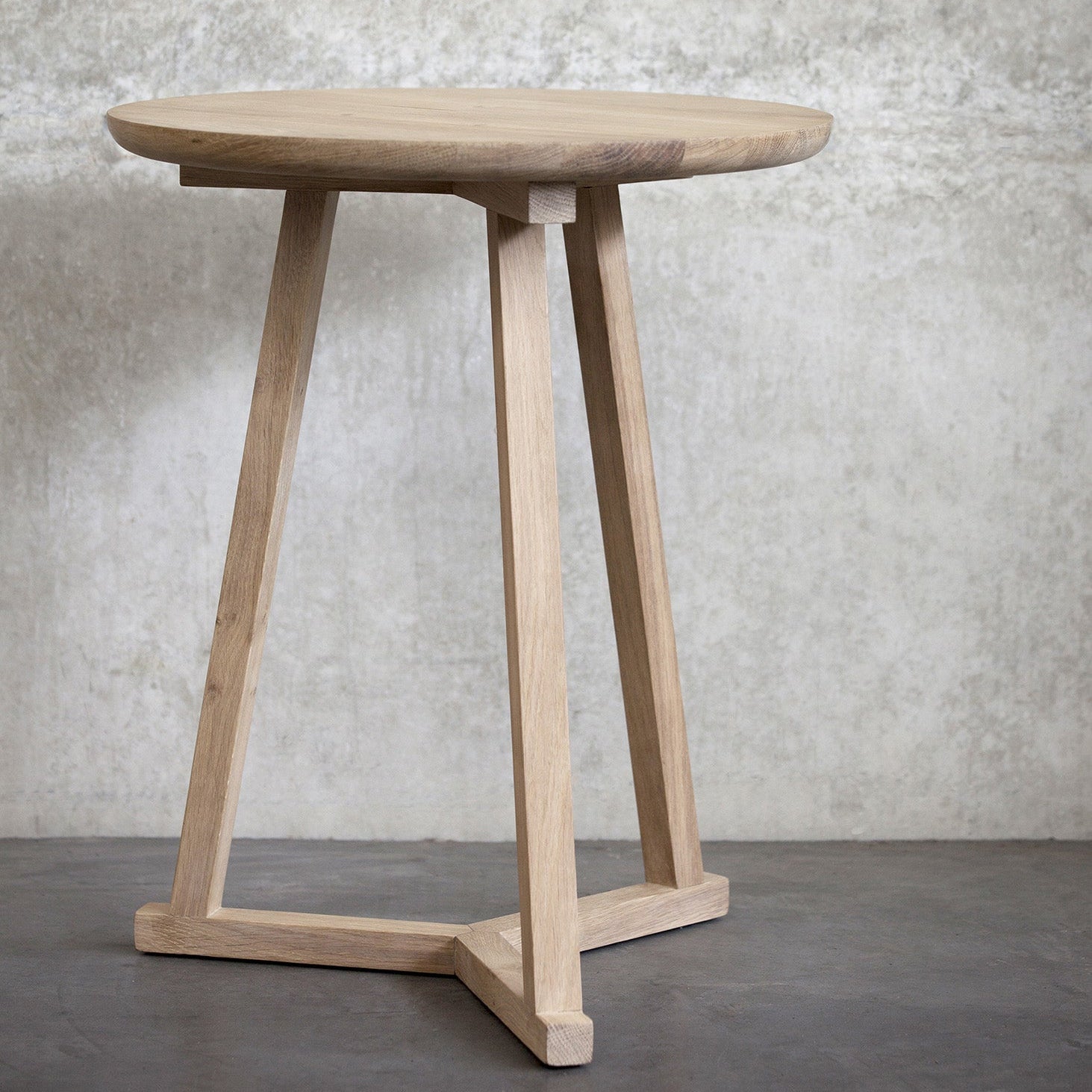 Ethnicraft Tripod Side Table in oak, FSC-certified solid oak