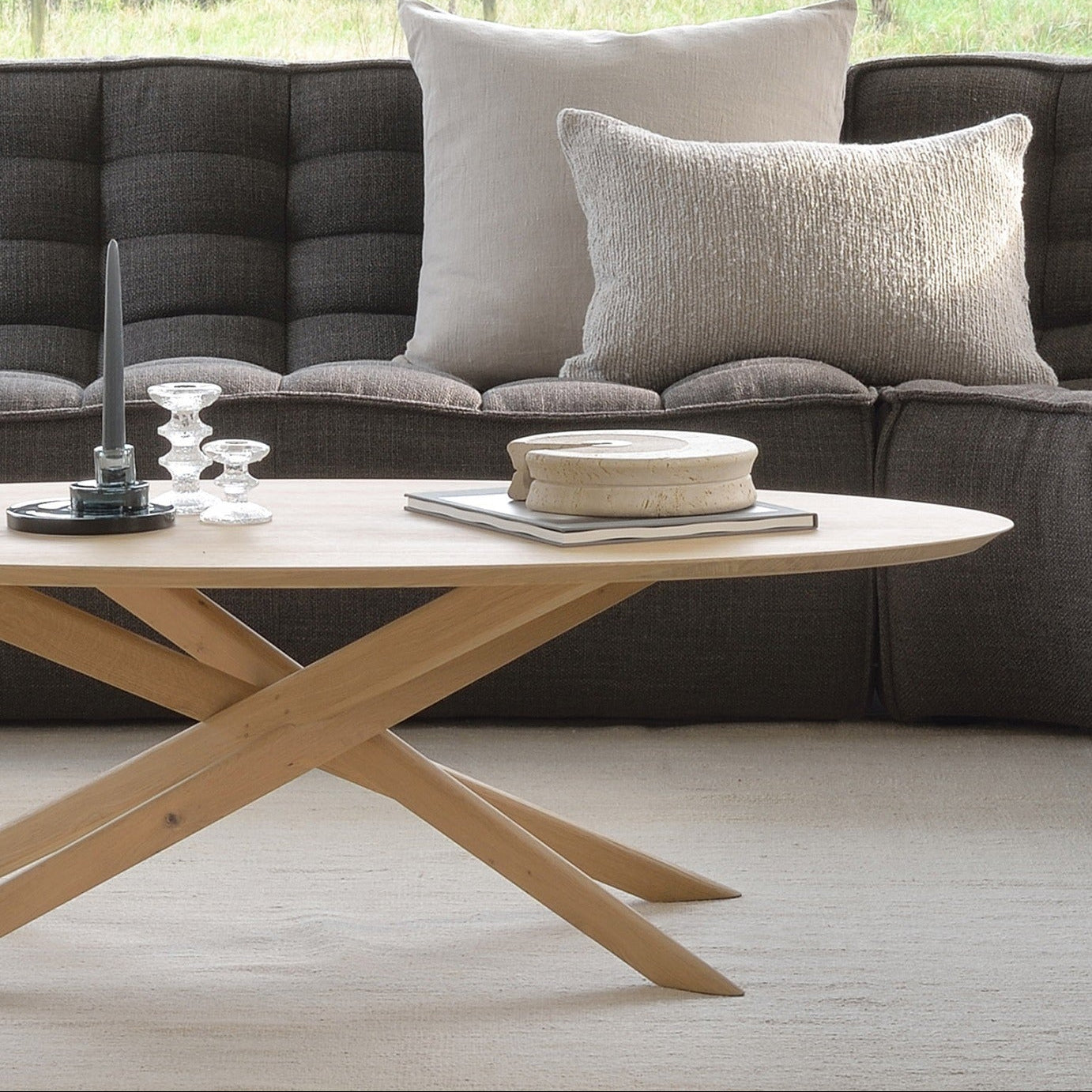 Ethnicraft Mikado Coffee Table, FSC-certified solid wood furniture by Belgian brand