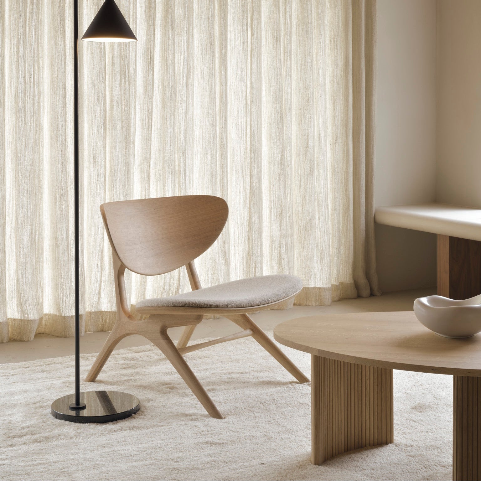 Ethnicraft Eye Lounge Chair with FSC-certified solid oak frame
