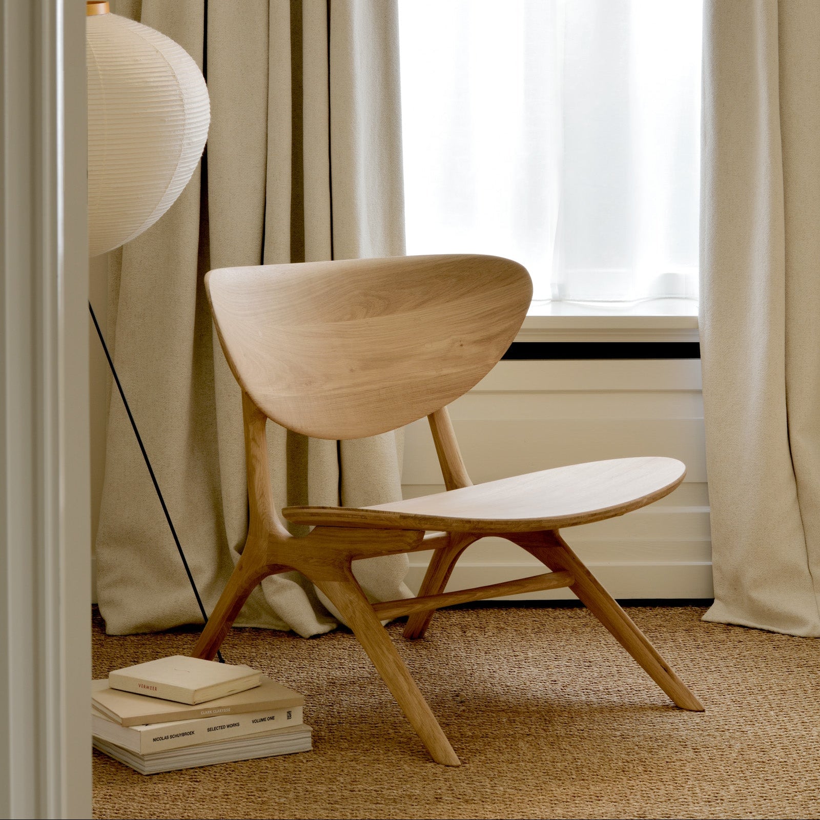 Ethnicraft Eye Lounge Chair with FSC-certified solid wood frame, Belgian design