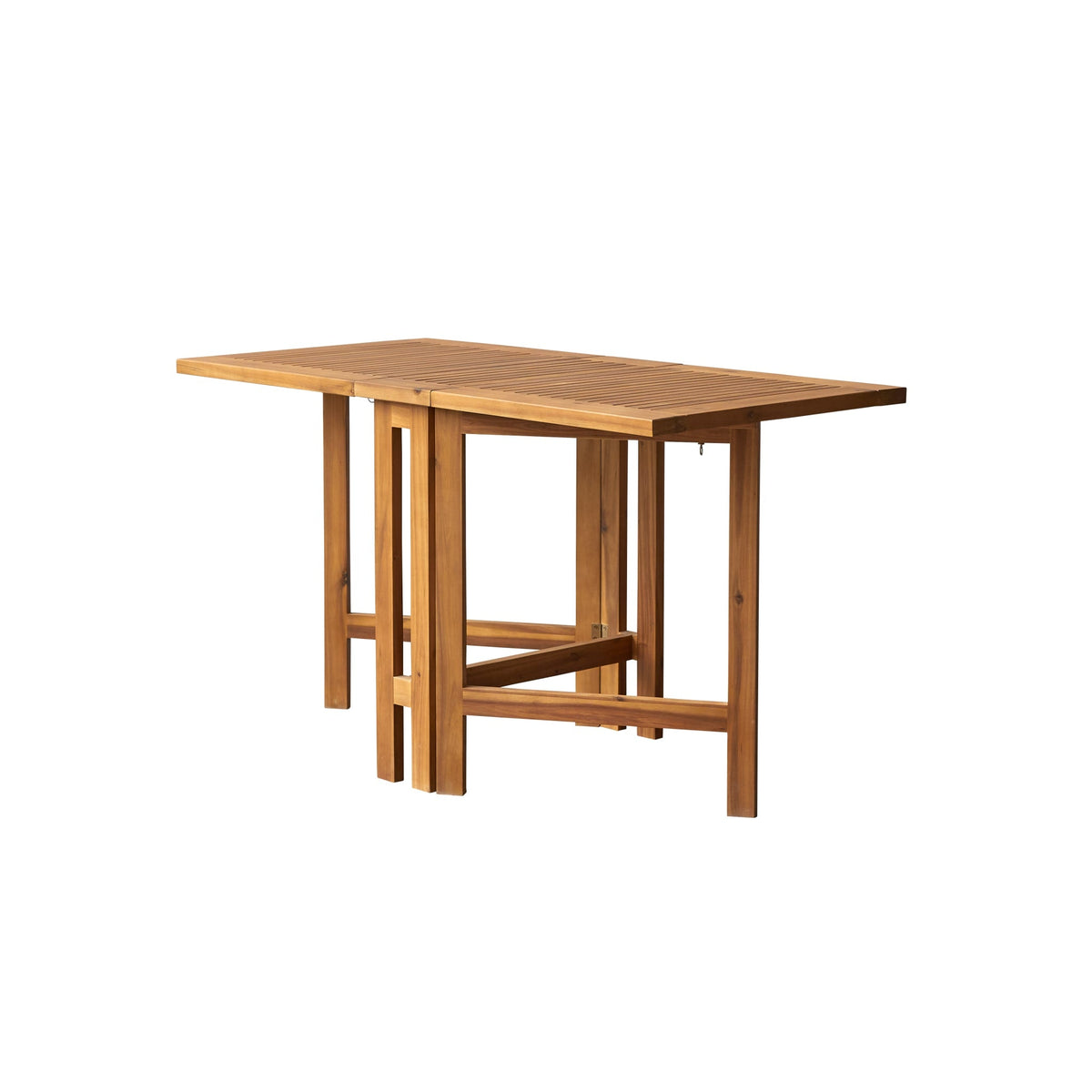 Tikamoon Capri folding garden table in solid acacia, styled on a patio