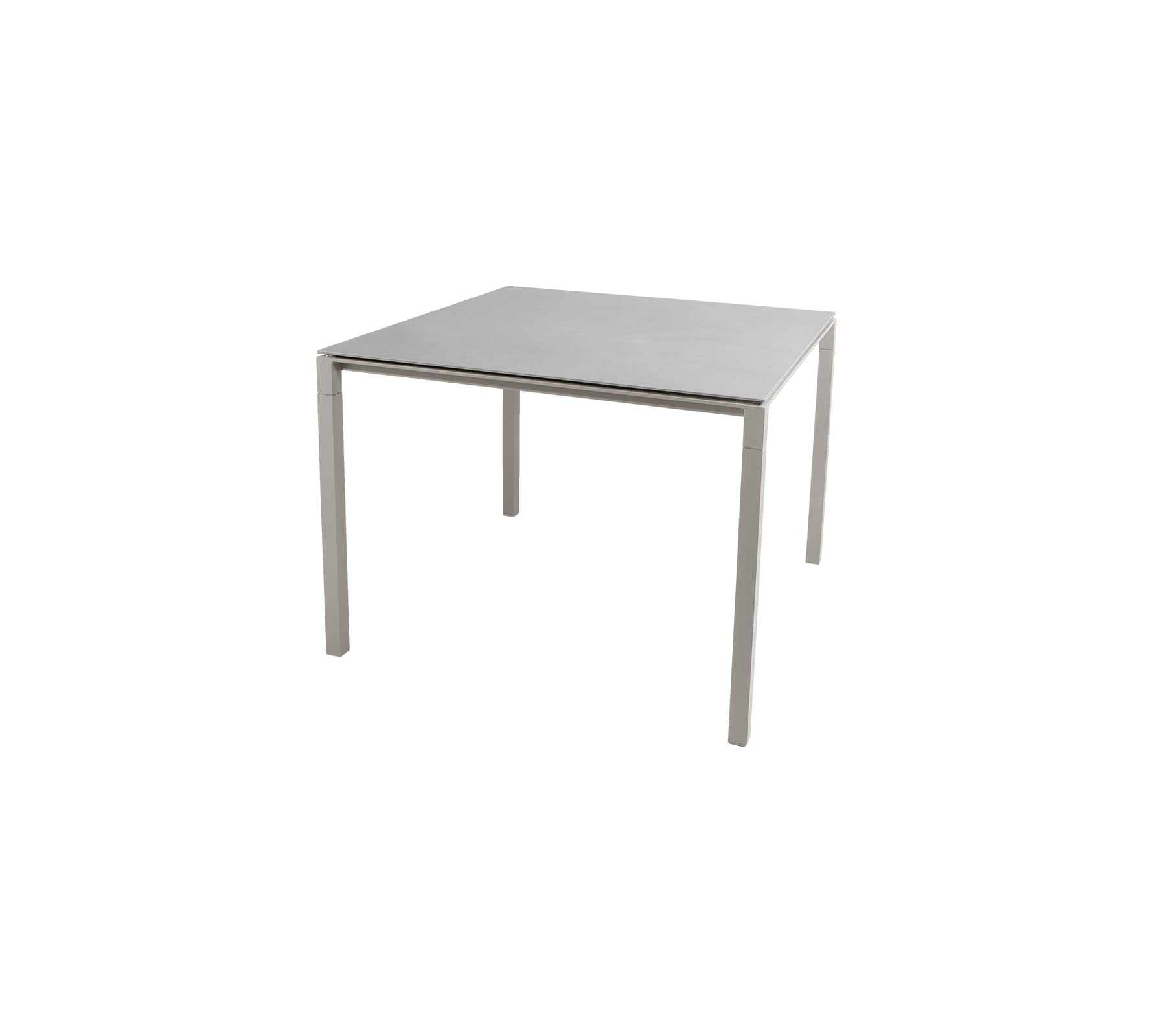 Modern square dining table in grey by Cane-line, sustainable outdoor furniture from Comosum