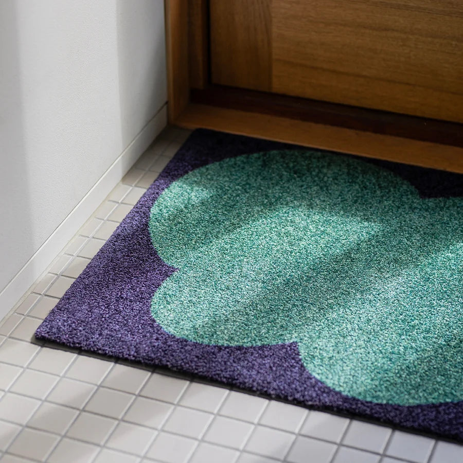 Heymat Heymat X Sight Unseen Emerald in Emerald, recycled PET yarn doormat, Norwegian sustainable design