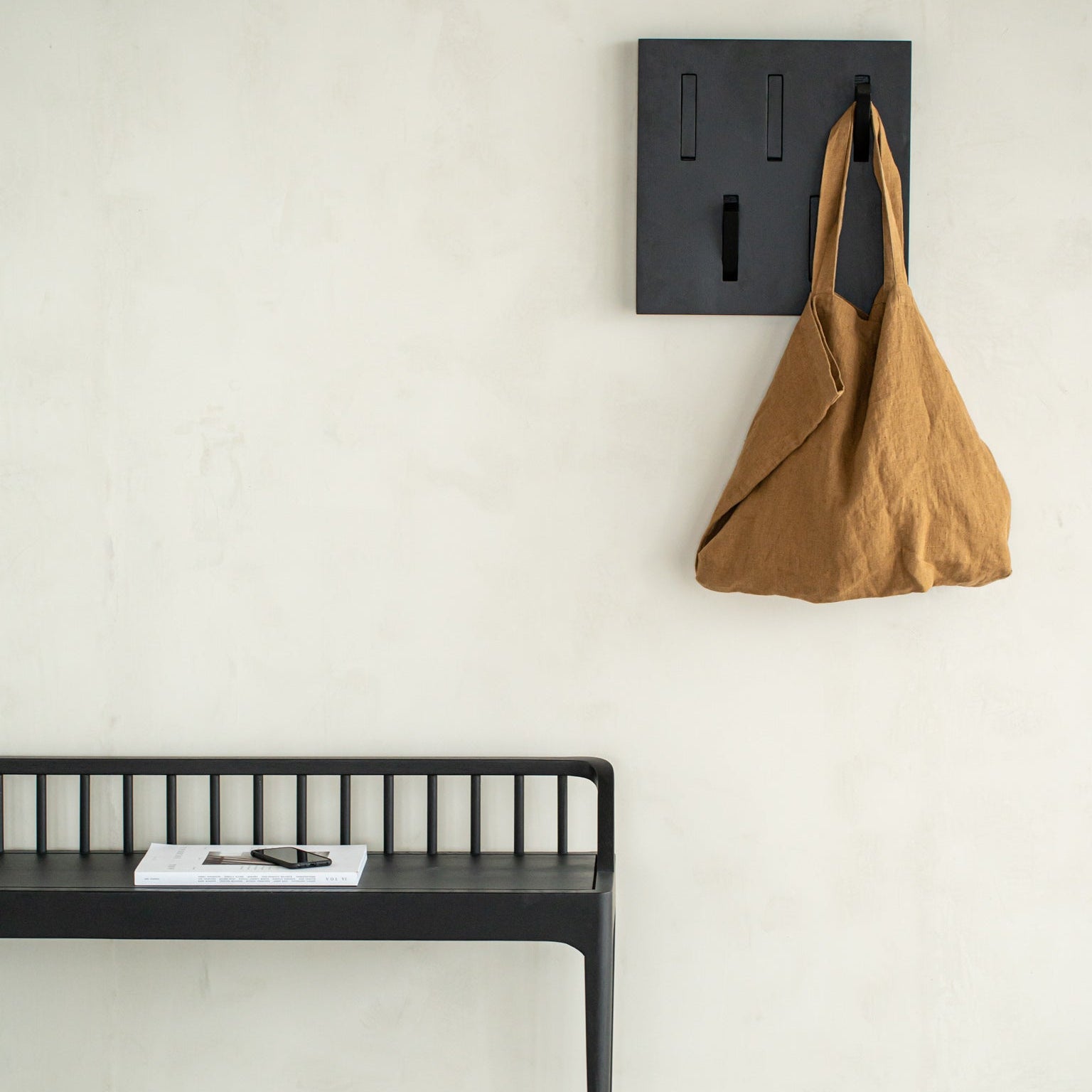 Ethnicraft Utilitile Square Wall Hanger in oak, FSC-certified solid oak