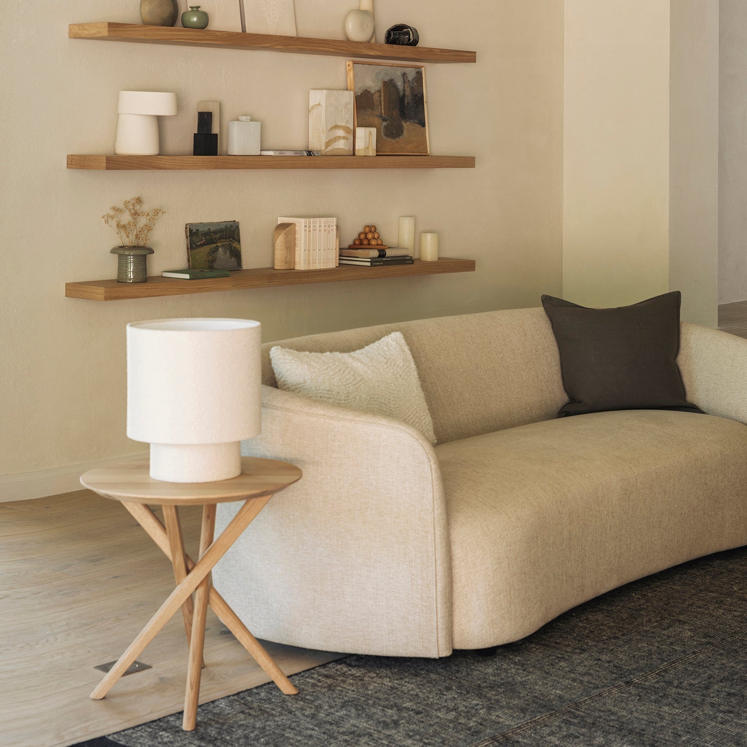 Ethnicraft Mikado Side Table in oak, FSC-certified solid oak, Belgian solid wood furniture