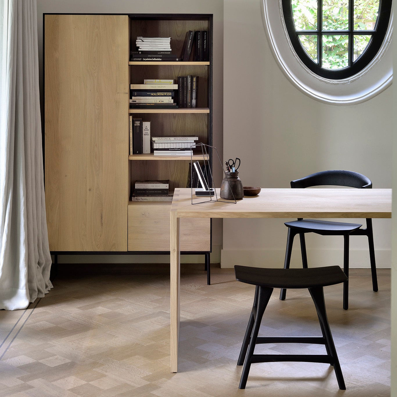 Ethnicraft Osso Stool in oak, FSC-certified solid oak