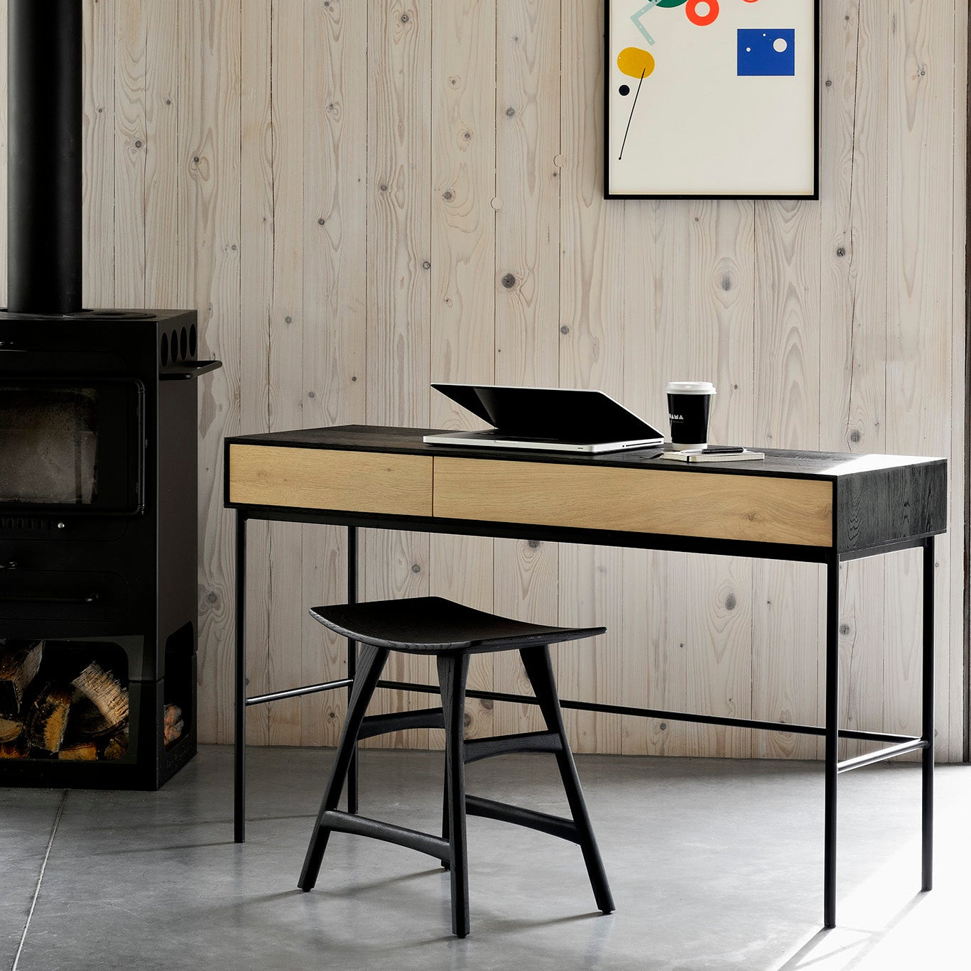 Ethnicraft Osso Stool in oak, FSC-certified solid oak