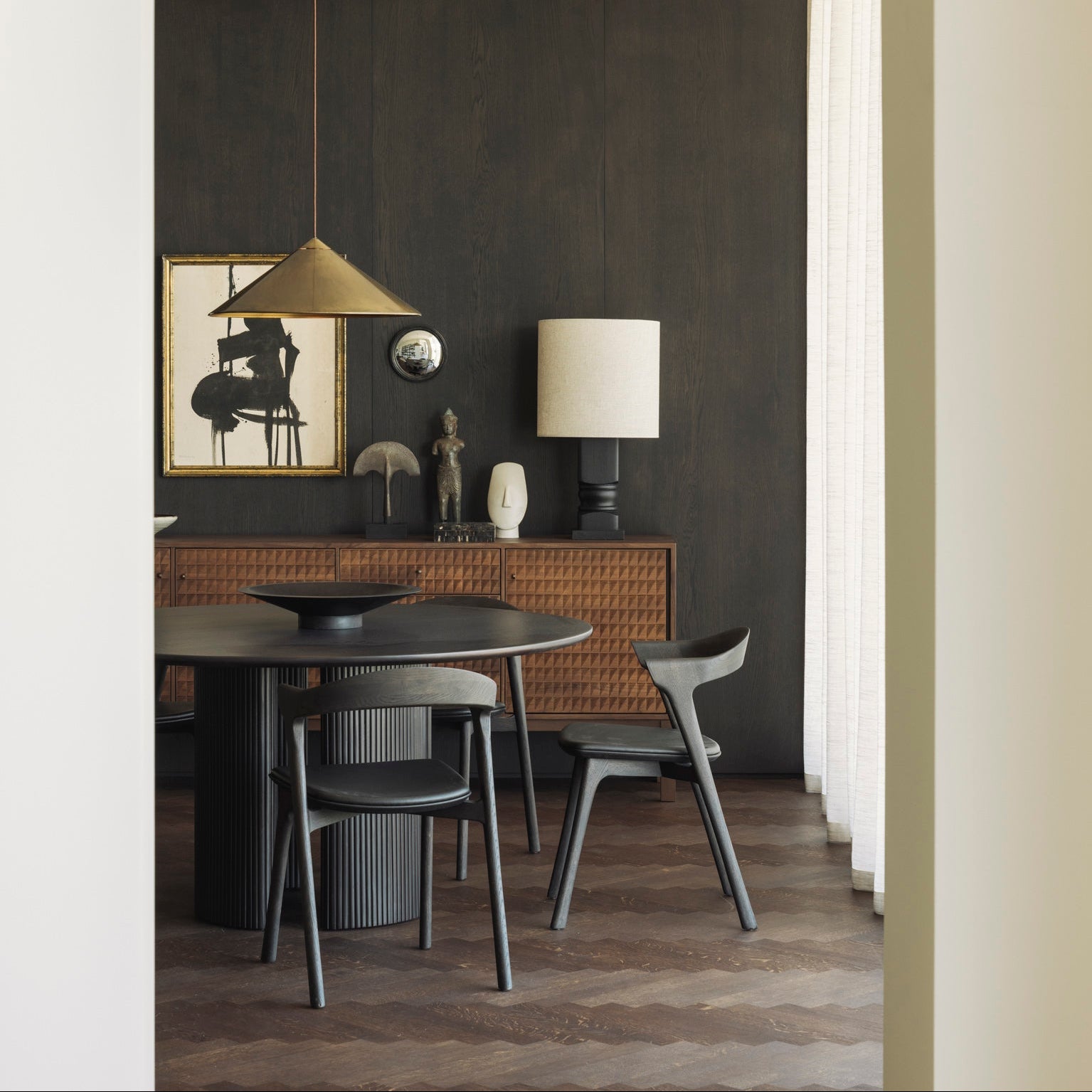 Ethnicraft Sono Sideboard styled in a dining room