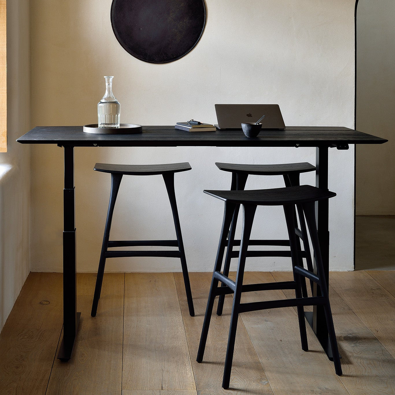 Ethnicraft Osso Bar Stool in oak, FSC-certified solid oak