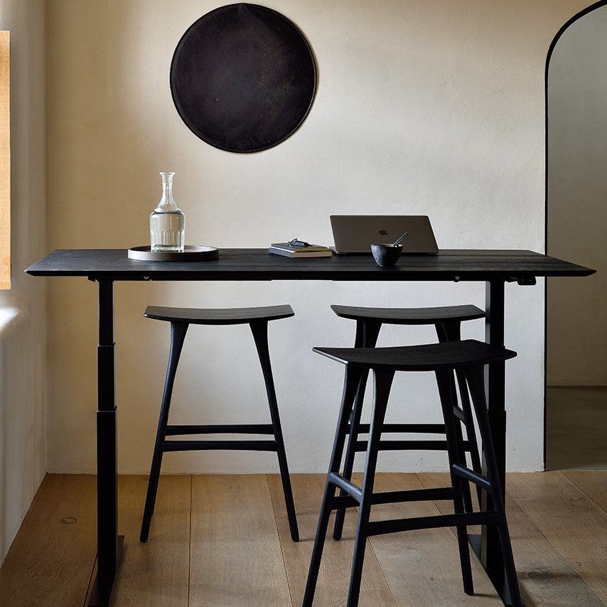 Ethnicraft Bok Adjustable Desk Table Top in oak, FSC-certified solid oak, Belgian solid wood furniture