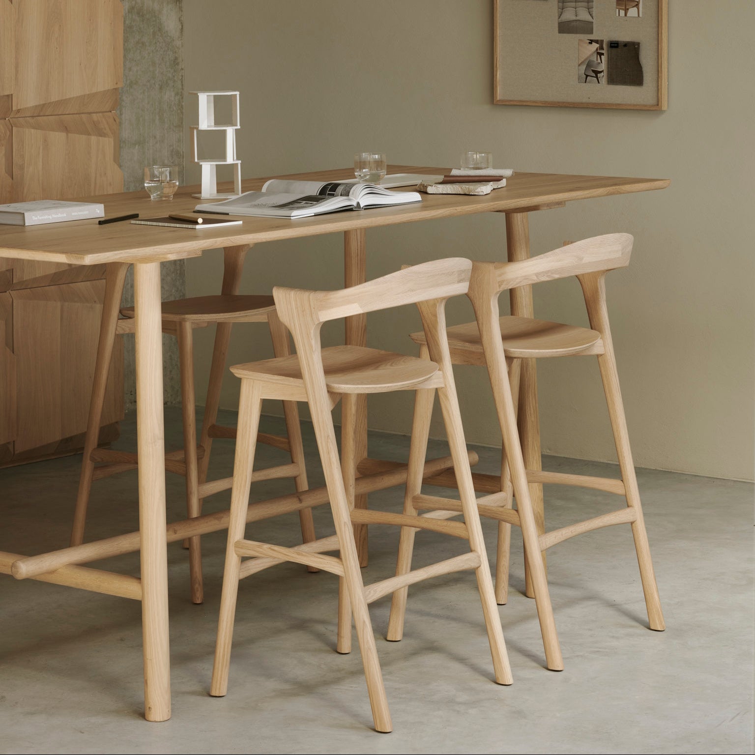 Ethnicraft Bok Bar Stool in oak, FSC-certified solid oak, Belgian solid wood furniture