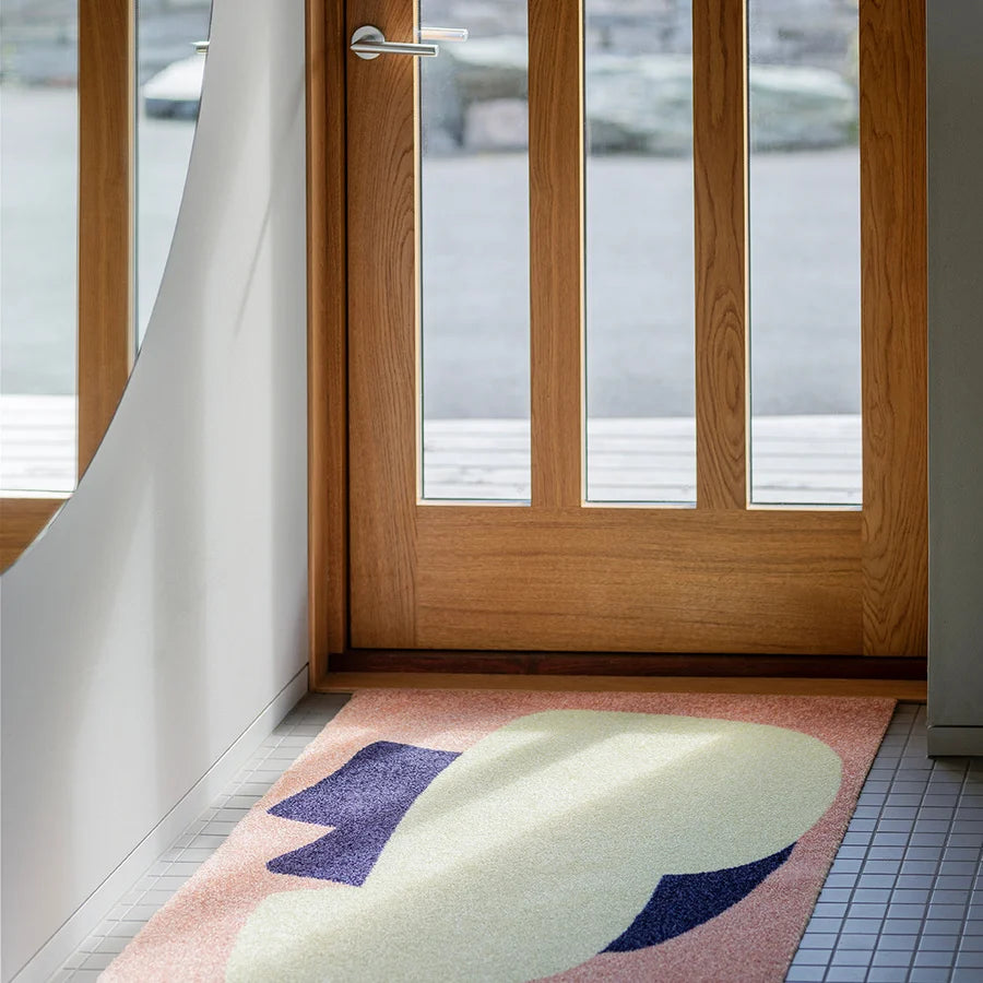 Heymat Heymat X Sight Unseen Peach in Peach, recycled PET yarn doormat, Norwegian sustainable design